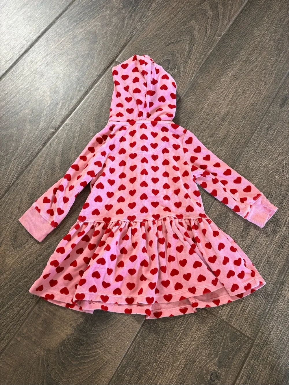 GAP / Baby Gap Heart Pink Red Hoodie Hooded Velour Dress Jennifer’s Body